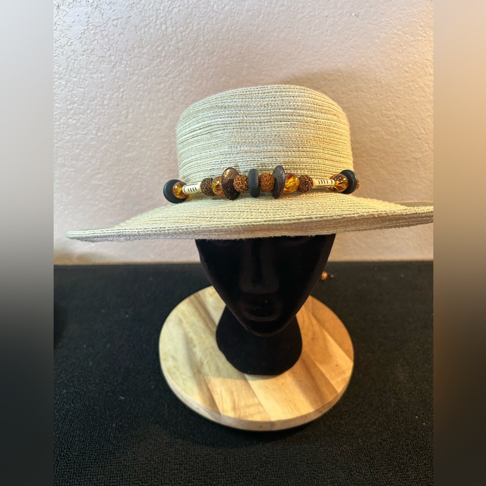 Sun Hat,Croft And Barrow, One Size Fits All, Beach Hat, Wide Brim w/embellishing